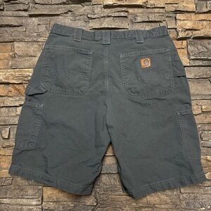 Carhartt Canvas Carpenter Shorts Mens 34 Gray Casual Vintage Y2K 10” Inseam Nice